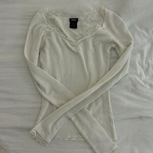 American Vintage Cream Long Sleeve Top